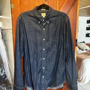 J crew dark blue denim shirt size large